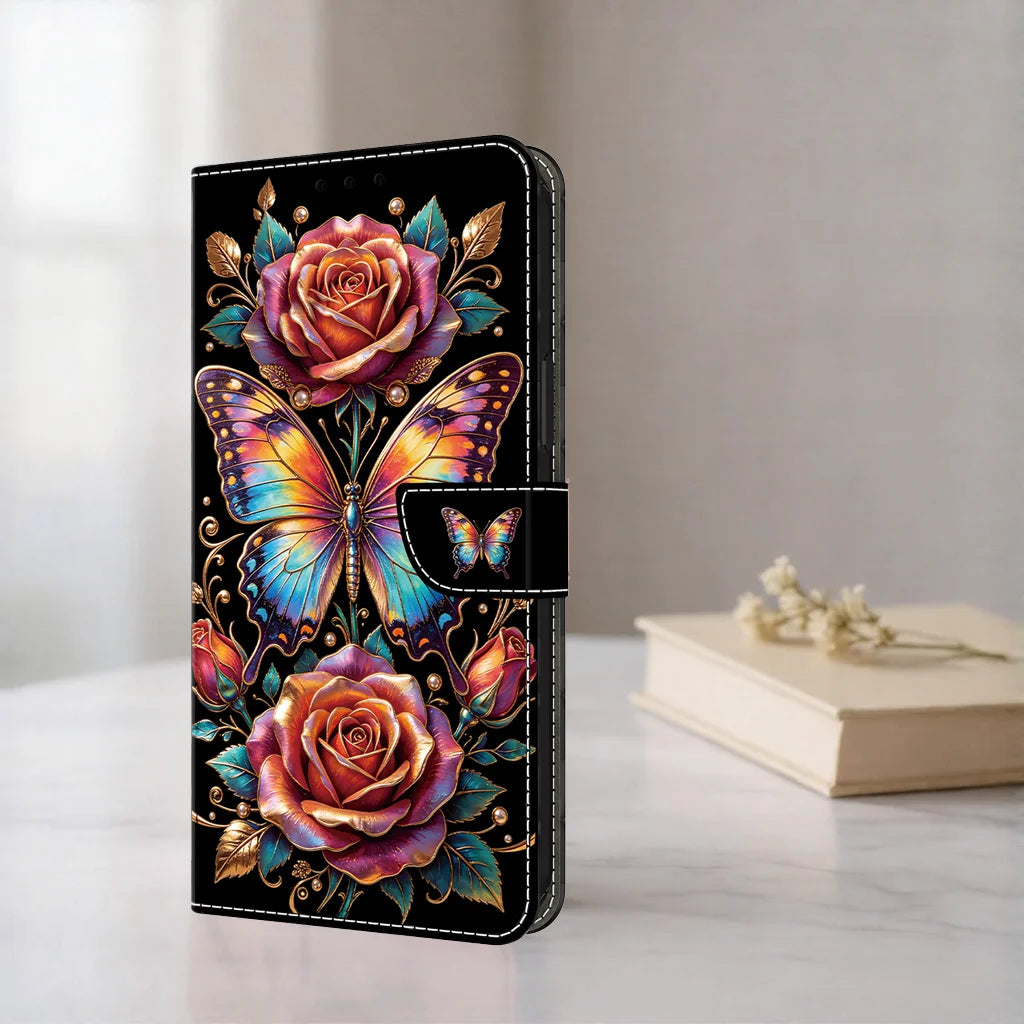 3D Magnetic Flip Leather Cover Wallet Case For iPhone 17 17e 16e 16 15 14 13 12 11 X Xr Xs 8 7 6 6s SE Mini Air Pro Max Plus