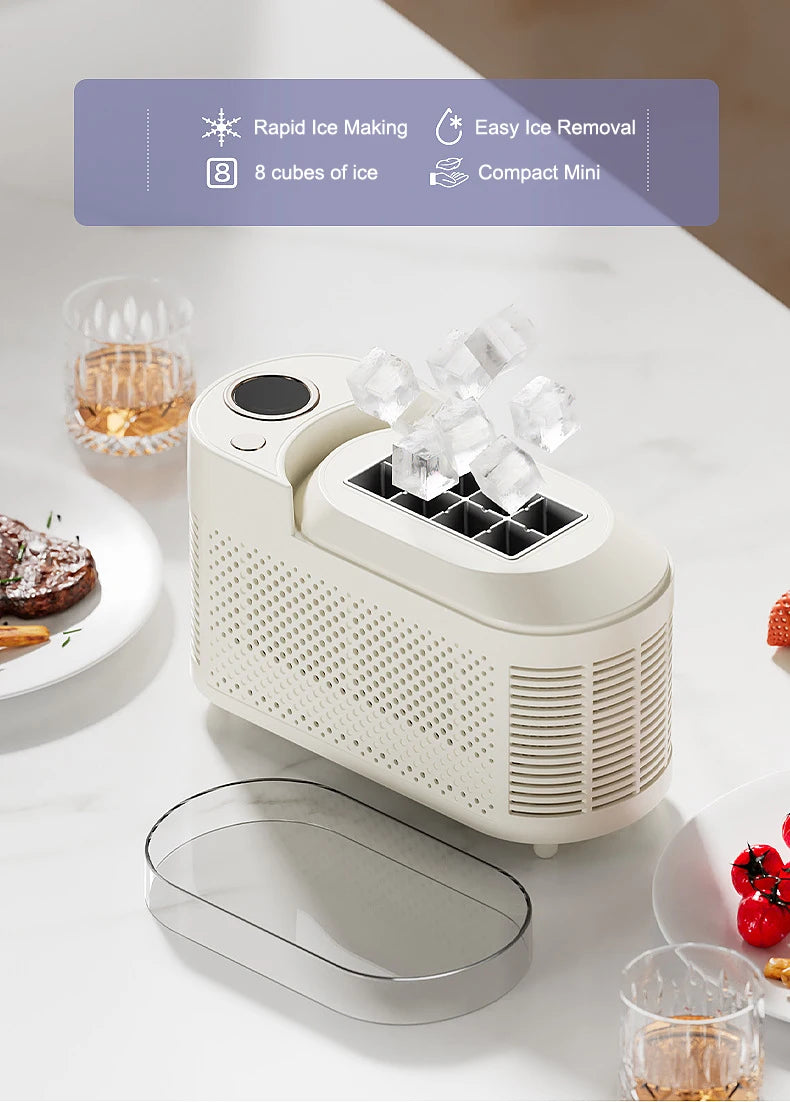 110V/220V Portable Small Ice Maker Mini Home Dormitory Office Camping 12V Car Cube Ice Automatic Ice Making Box Ice Machine