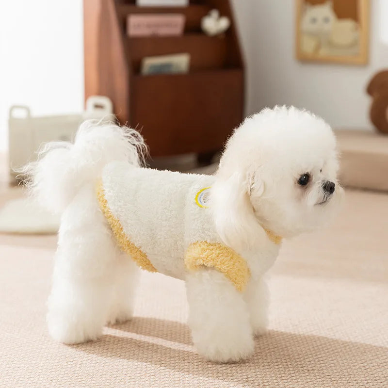 Winter Dog Clothes Fleece Dog Coat Solid Puppy Hoodies Chihuahua Sweatshirt Bichon Yorkie Clothing Dog Warm Vest Pet Pullover