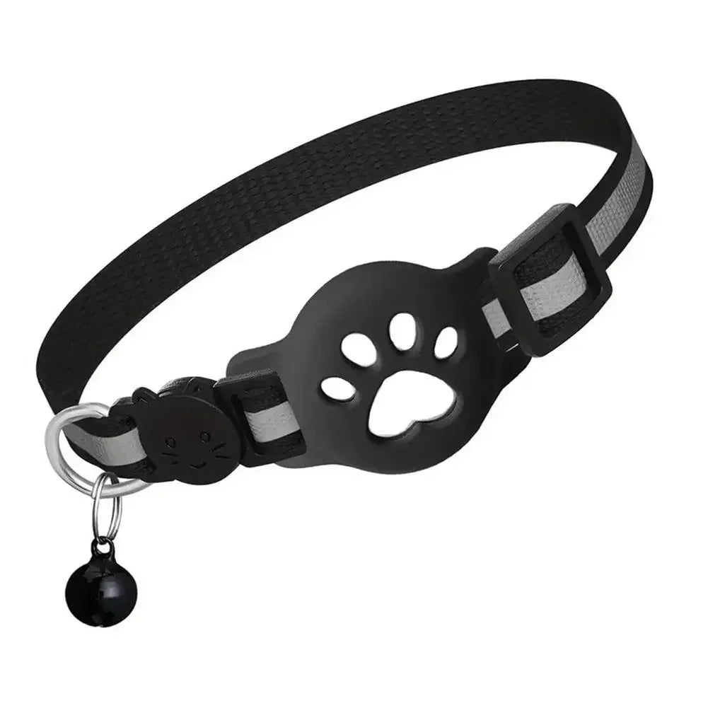 GPS Cat Collar with Reflective Strap, Mini Real Time Pet Location Device, Waterproof Anti Lost Finder for Outdoor Kitten S7X8