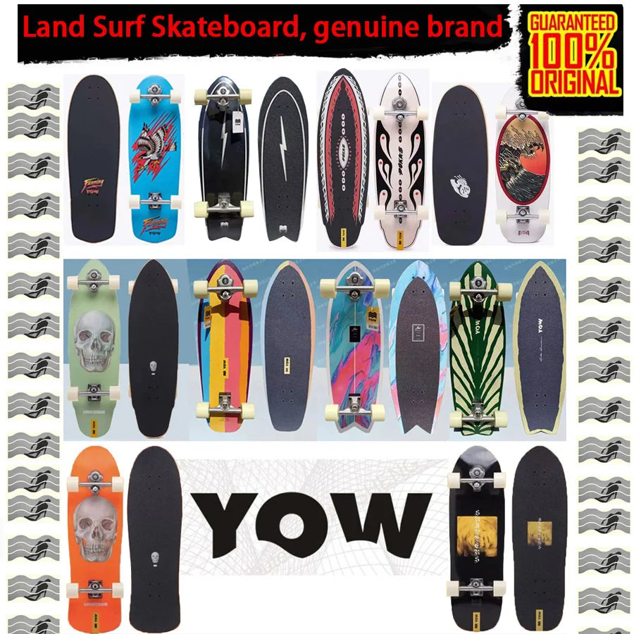land surf YOW skateboard longboards whole kits good quality spring system branded with trucks wheels bearings and tool