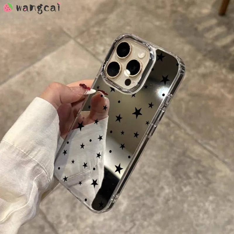 Mirror Black Dot Phone Case For Motorola Moto X70 Air G100 G100S G82 G77 G67 G57 G52 G86 G06 G Stylus Power Pure Play Cover