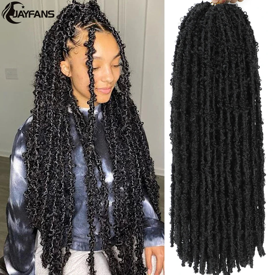 18 24 Inch Butterfly Locs Crochet Hair Extensions Synthetic Distressed Butterfly Soft Locs Crochet Braids Hair for Black Women