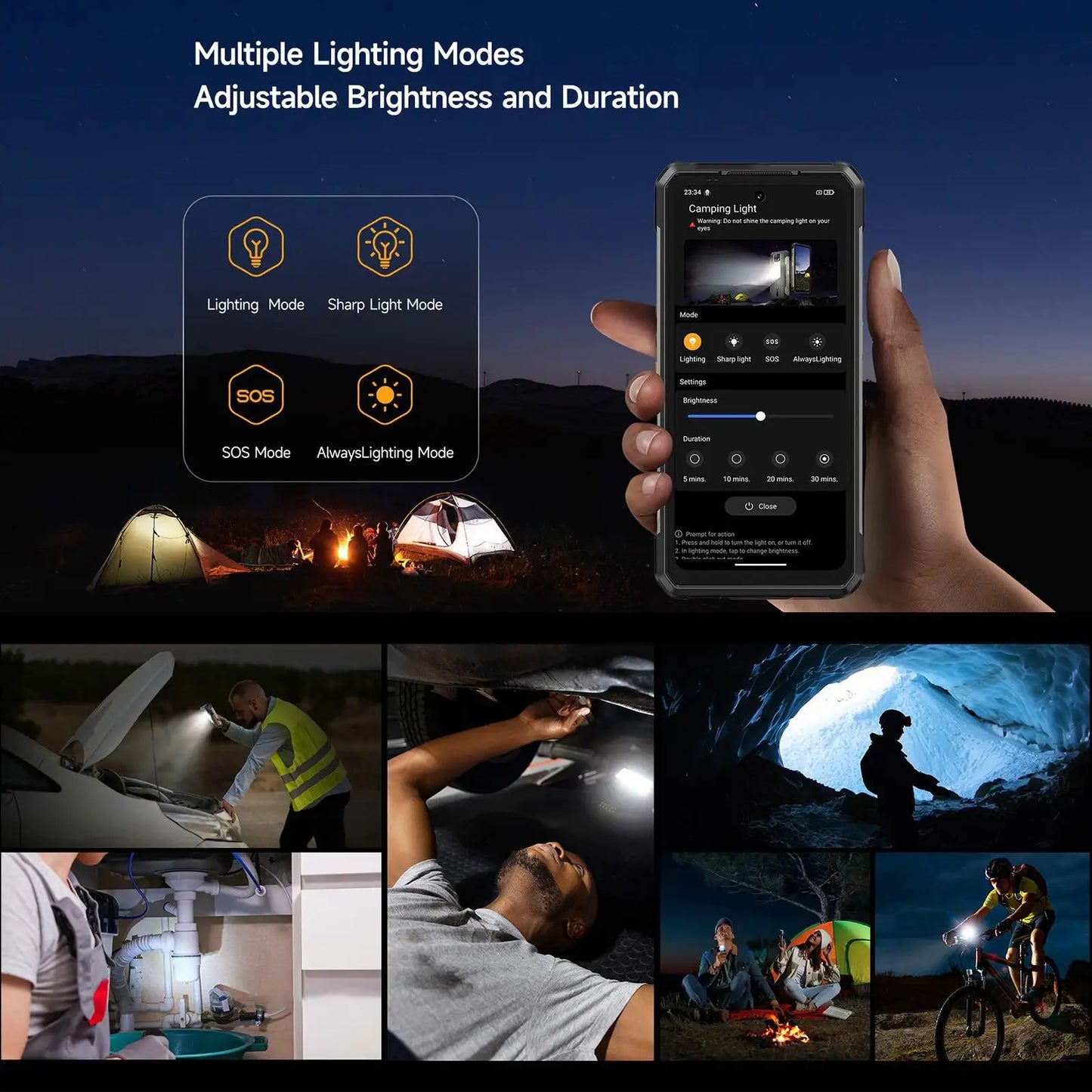 Ulefone Armor 34 Pro+5G AI Rugged Phone 32GB+512GB 25500mAh 6.95" Built-in Projector 120Hz Android 15 MTK 7300 NFC Smartphone