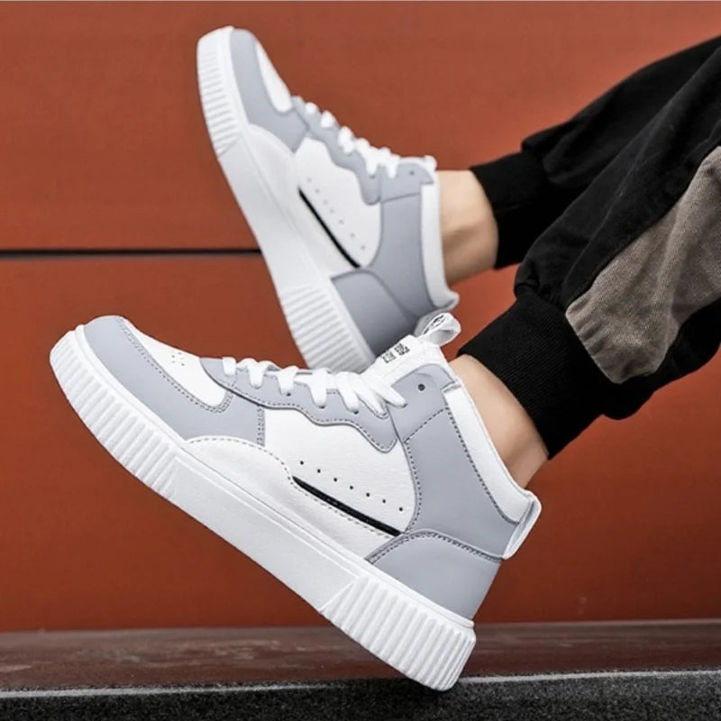YRZL Casual Shoes for Men Sneakers Breathable PU Leather White Shoes Unisex Comfortable Walking Sport Shoes for Man