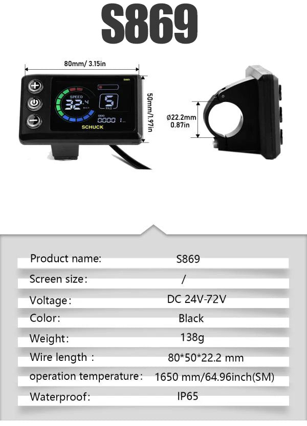 Ebike Sine Wave Display Controller 100A Three-Mode 48V52V60V72V with Learning Function UKC1 LCD Color Display 3000W5000W Motor