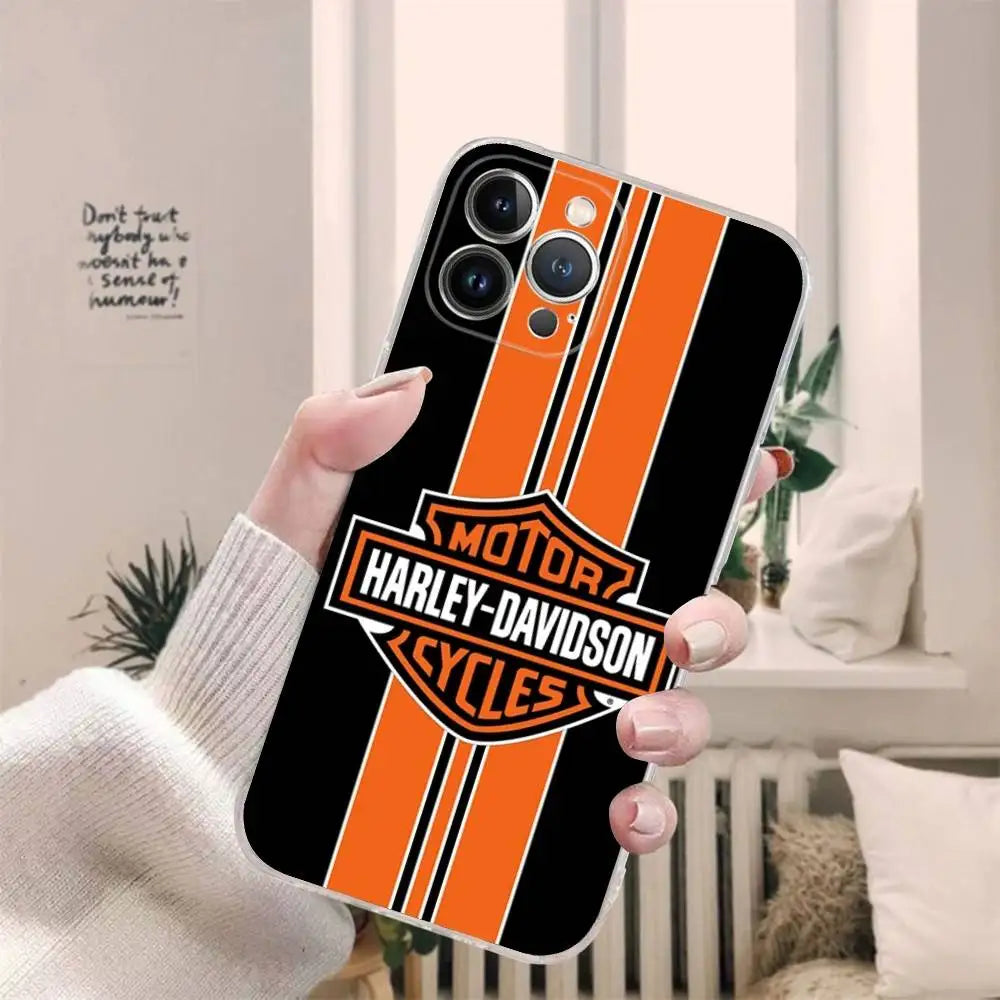 Cool H-Harley Car d-Davidson Phone Case for iPhone 17 16 15 14 13 12 11 Pro Max Plus Soft Cover Personalized DIY