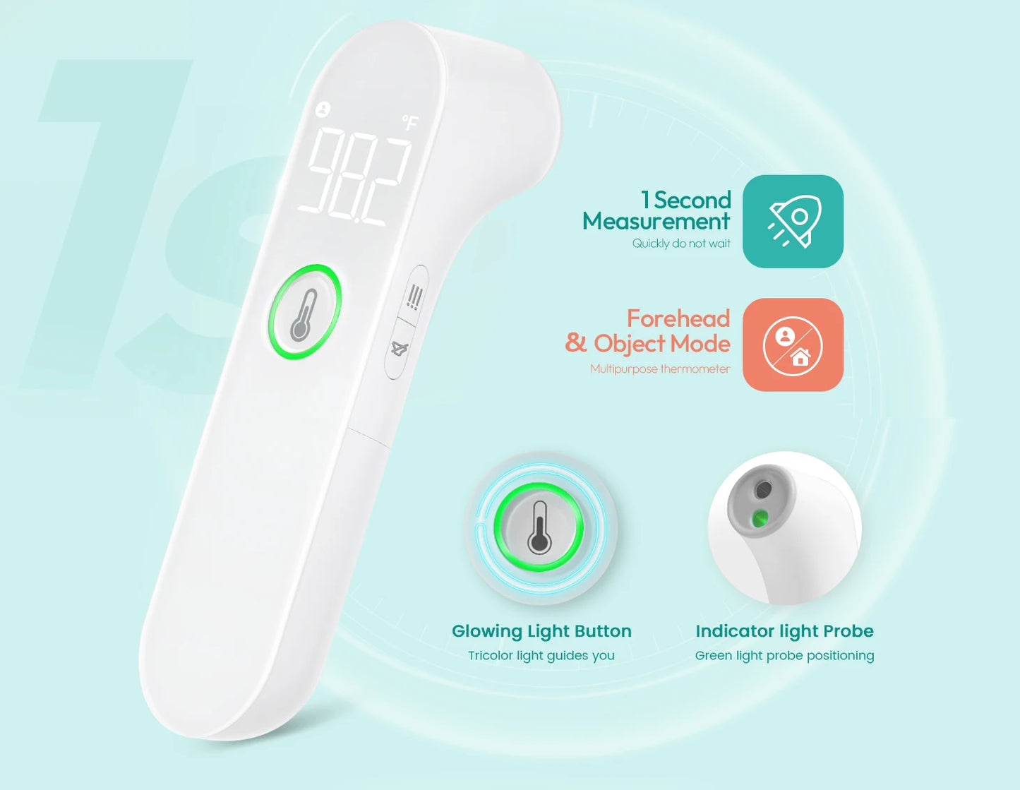 Thermometer for Adults and Kids Fast and Accurate Baby Thermometer Fever Alarm and Silent Mode LCD Big Screen Display Read