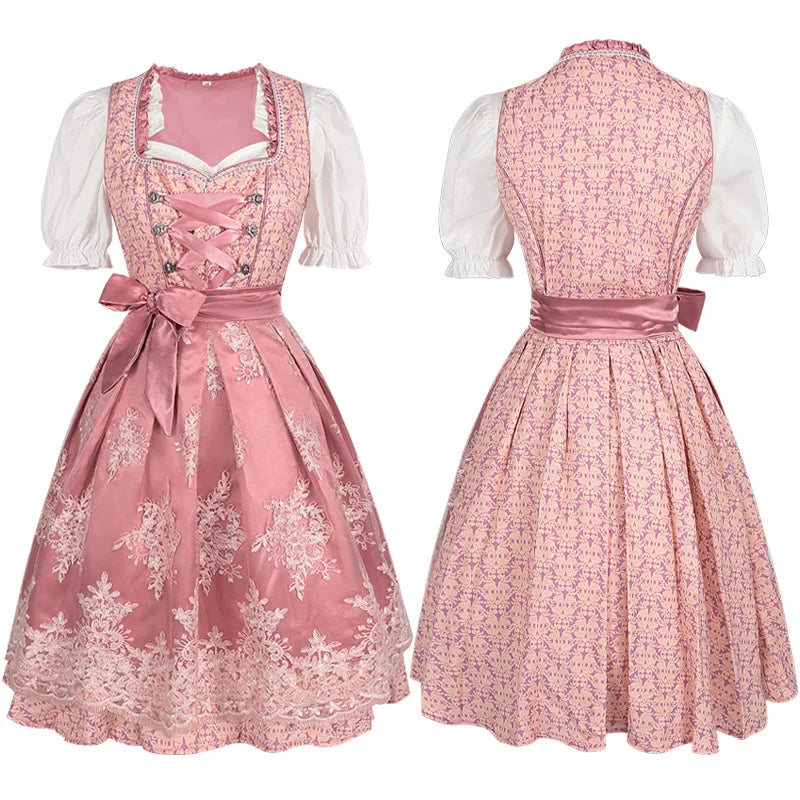 Halloween Carnival Cosplay Costume German Oktoberfest Maid Dress Woman Bavarian Traditional Embroidery Outfits Performance Girl