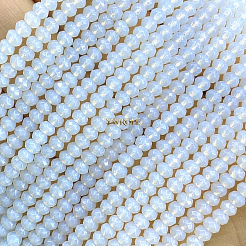 3x4mm Rondelle Faceted Natural Stone Chalcedony Tourmaline Color Loose Spacer Beads for Jewelry Making Diy Bracelet Accessories