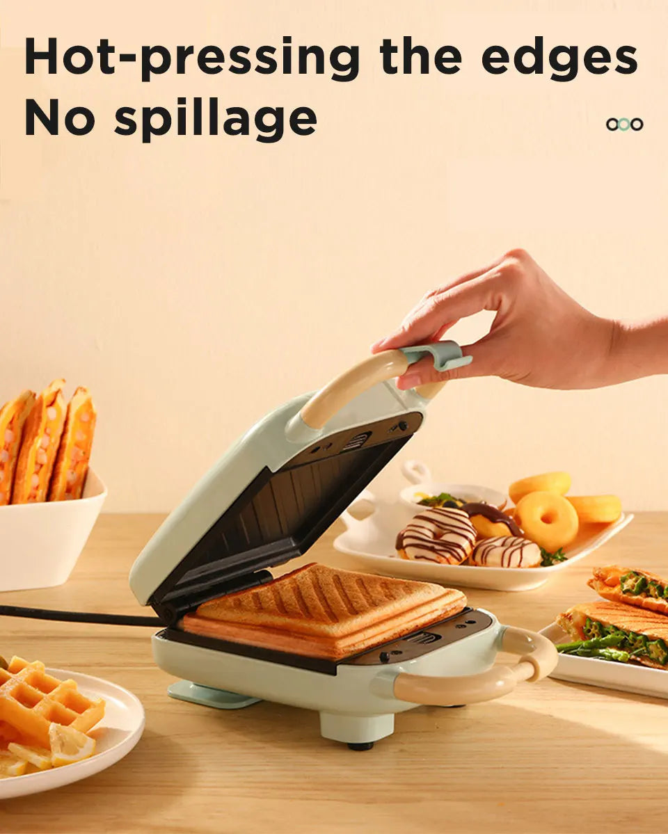 Mini Sandwich Maker Breakfast Machine Multi Cooker Electric Toaster Oven Hot Plate Bread Pancake Waffle Donut Maker for Kitchen