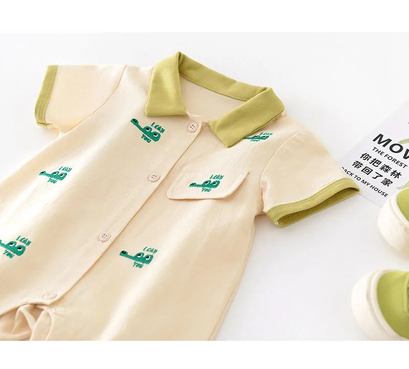MILANCEL 2024 Baby Summer Clothes Crocodile Boys Romper Cotton Baby Boy Jumpsuit Newborn Clothing