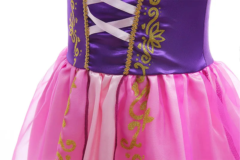 Halloween Girls Costume Kids Tangled Rapunzel Dress Kids Fantasy Princess Cosplay Dress Child Carnival Birthday Party Fancy Sets