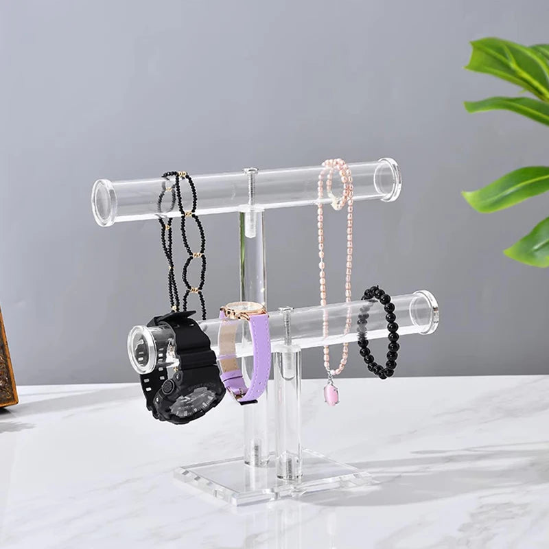 Clear Acrylic Bracelet Holder Stand Jewelry Display Organizer Shelf for Necklaces and Bracelets  Jewelry Packaging & Display