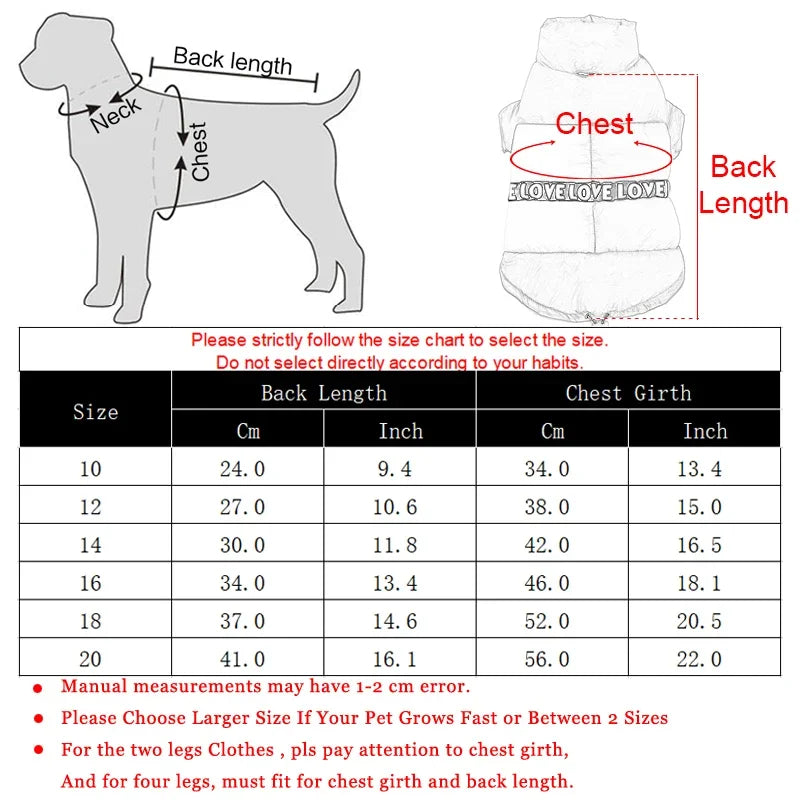 Waterproof Pet Dog Jacket Coat For Small Medium Dogs Cats Winter Windproof Puppy Clothes with Leash Hole Chihuahua Pug Costume