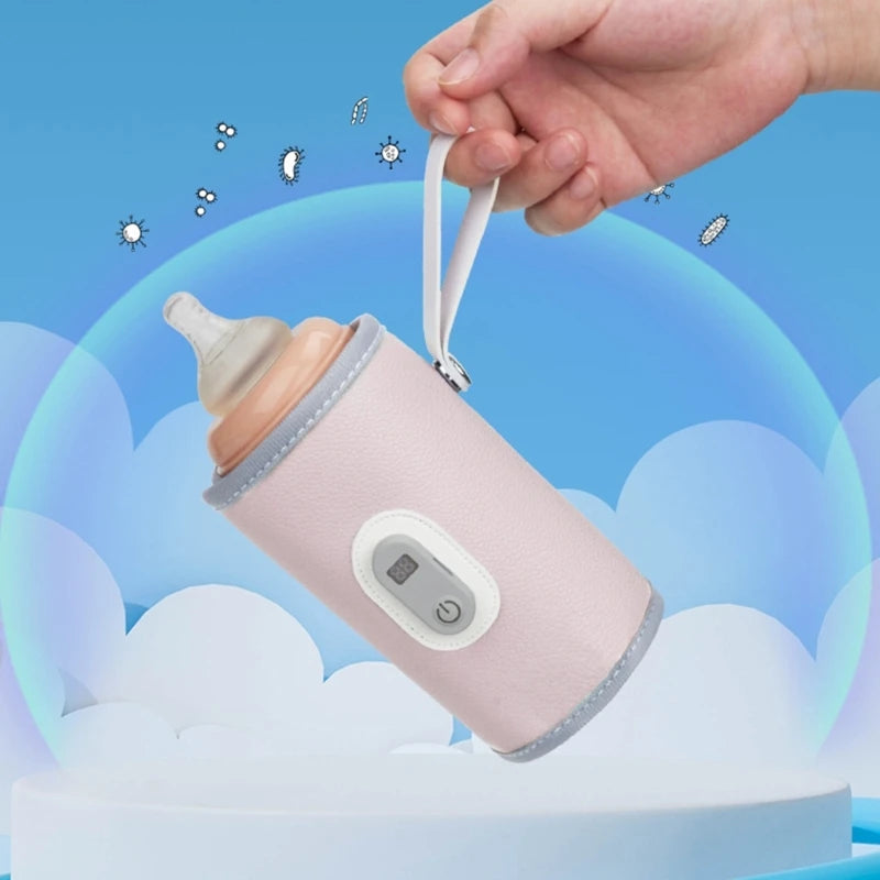USB Charging Feeding Bottle Heater Heating Sleeve Milk Warmer 5 Temperature Adjust Insulated Breastmilk Warm Bag