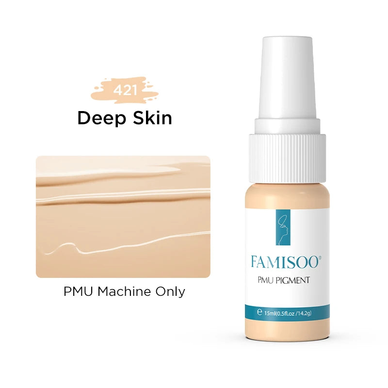 FAMISOO 15ml Permanent Makeup Pigment Microblading Paint Ink Body Art Eyebrows Eyeliner Tattoo Inks Makeup Supplies 0.5OZ