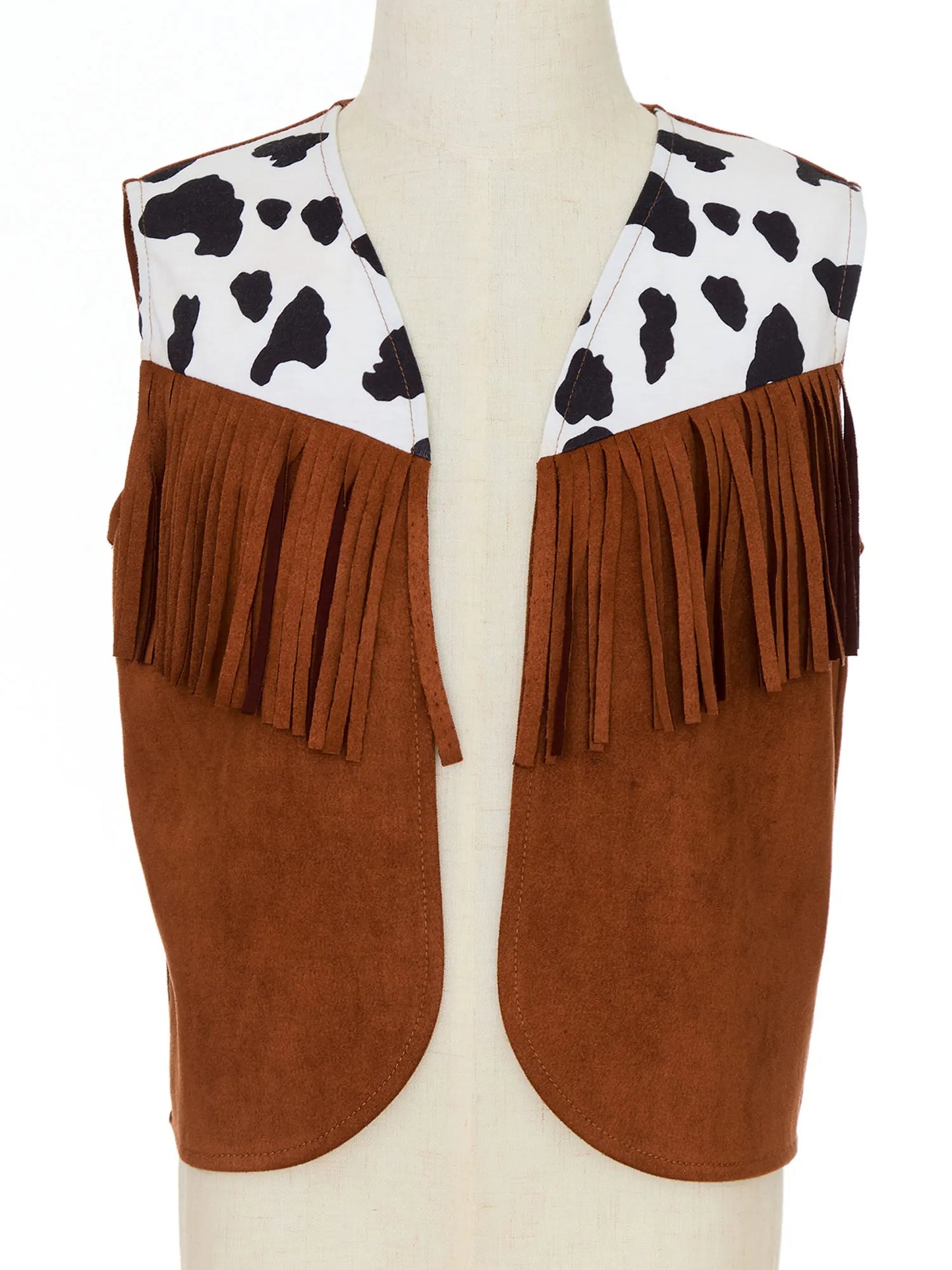 Kids Girl Boy Fringed Vest for Carnival Theme Party Tassels Top Open Front Waistcoat Child Halloween Western Cowboy Costumes