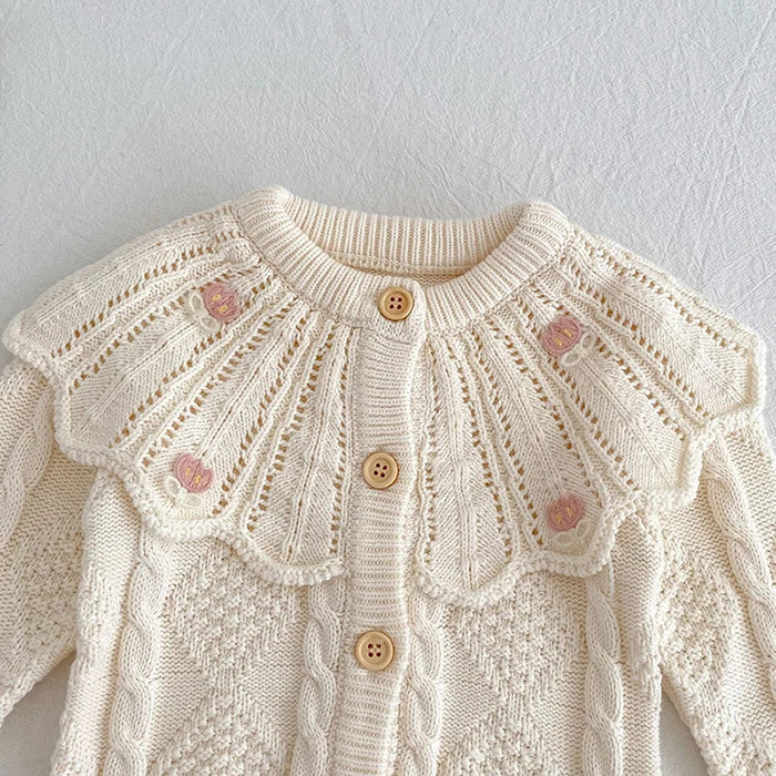 2025 New Autumn 0-3Yrs Newborn Baby Girls Sweater Coat Infant Baby Girls Knitting Cardigan Sweater Long Sleeve Cardigan Coat