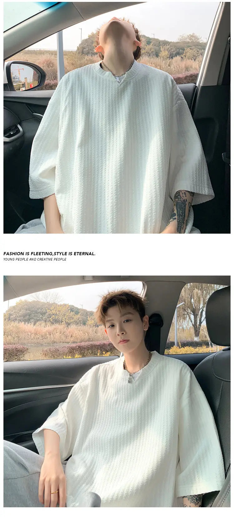 2026 Summer New  Style Fashion for Men's Large Size V-neck T-shirt Loose Top Casual Wind Breathable Quick Drying Short Sleeves