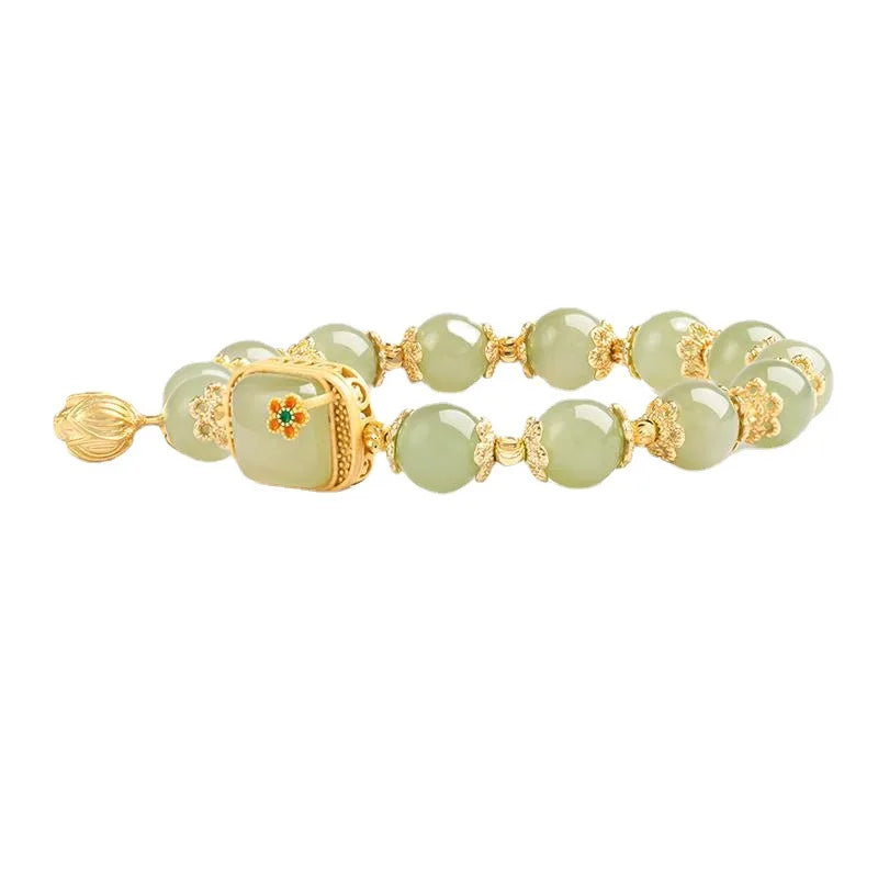 Elegant Temperament Jewelry Natural Hetian Jade Bracelet High Sense For Female Party Wedding Jewelry Gift