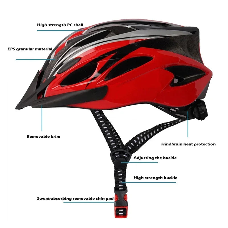 Cycling Safety Helmet Man Women Road Mountain Bike Helmet Outdoor Bicycle Skateboard Scooter Integrally-Molded Ultralight Helmet