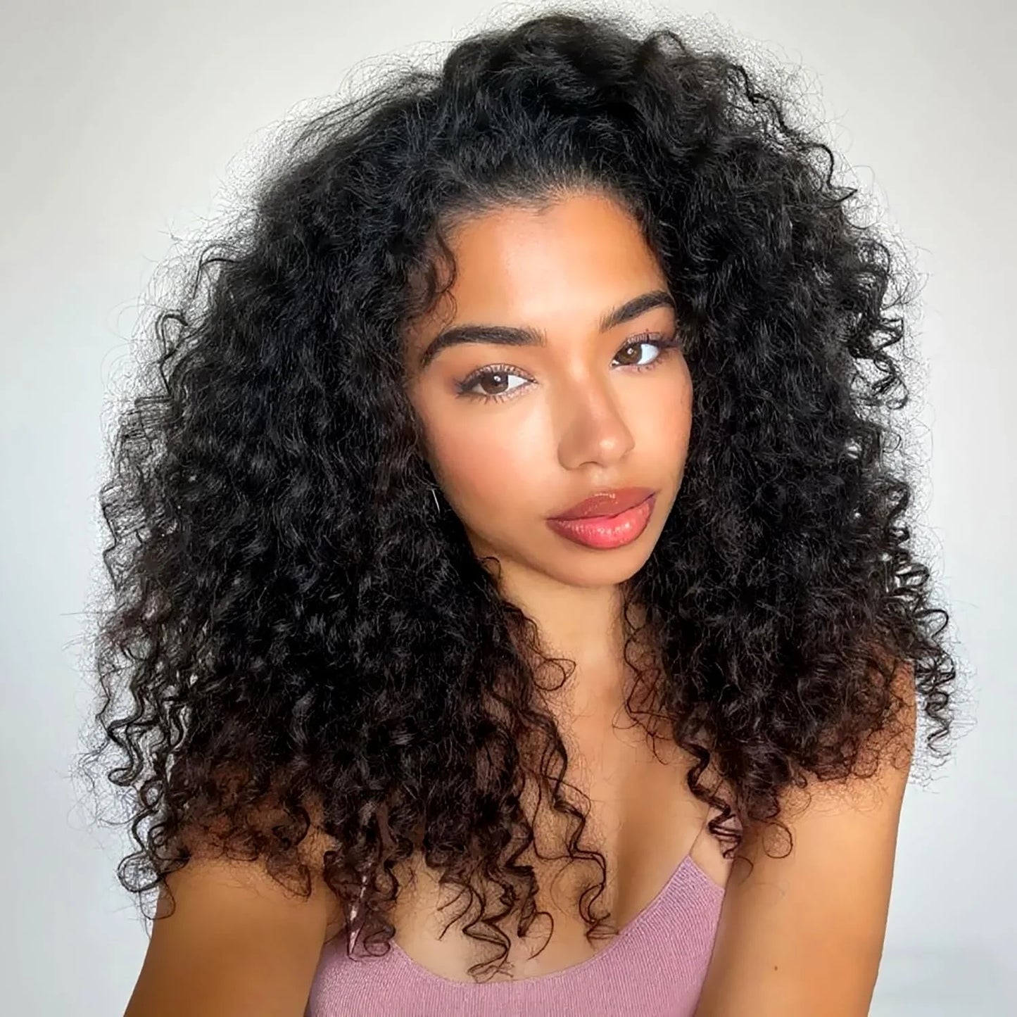 Deep Wave 3 In 1 Half Wig 100% Human Hair Glueless Curly Wigs Ready to Wear Seamless Flip Over Half Wig With Drawstring Clip Ins