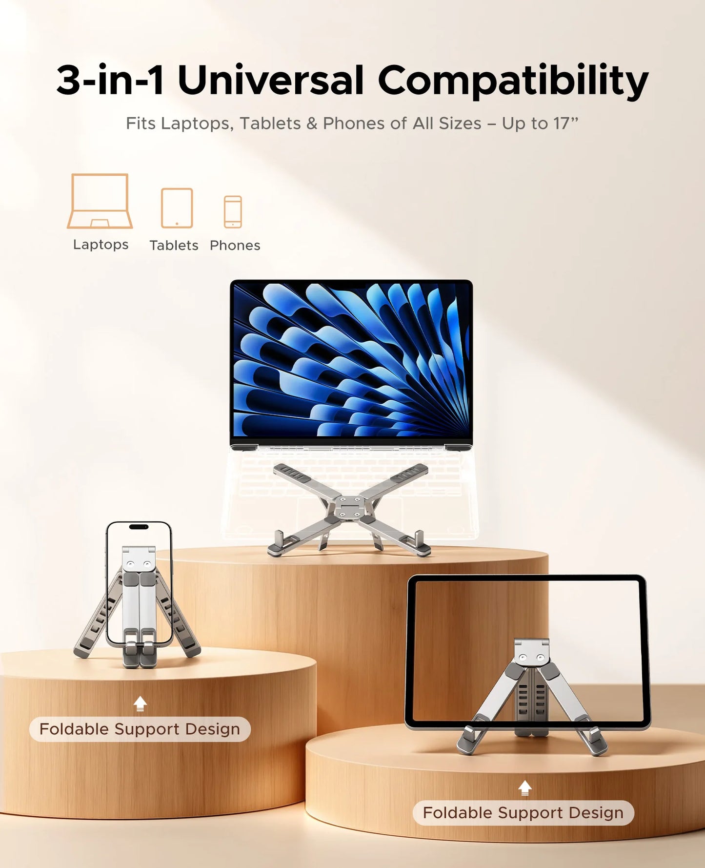 ORICO Laptop Stand For Macbook Air Pro Foldable Aluminum Vertical Notebook Stand Laptop Support Macbook Pro Tablet Phone Stand