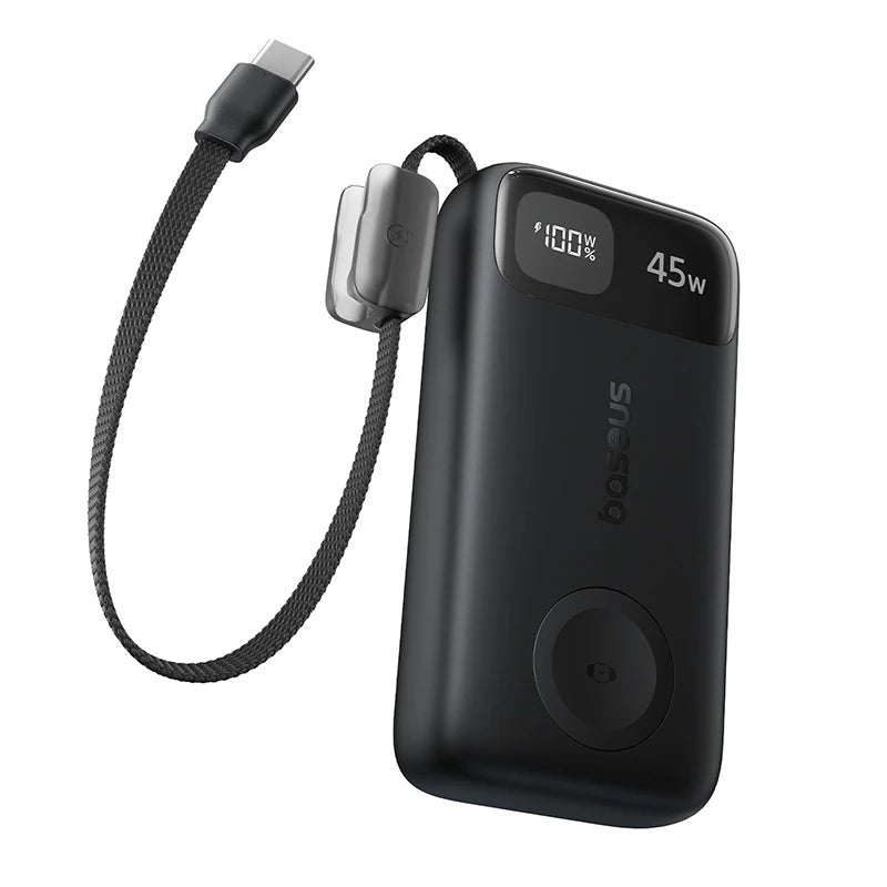 Baseus 45W 10000mAh Power Bank with 5W Magnetic Wireless Charging for iWatch & AirPods External Battery For iPhone 17 16 Pro Max