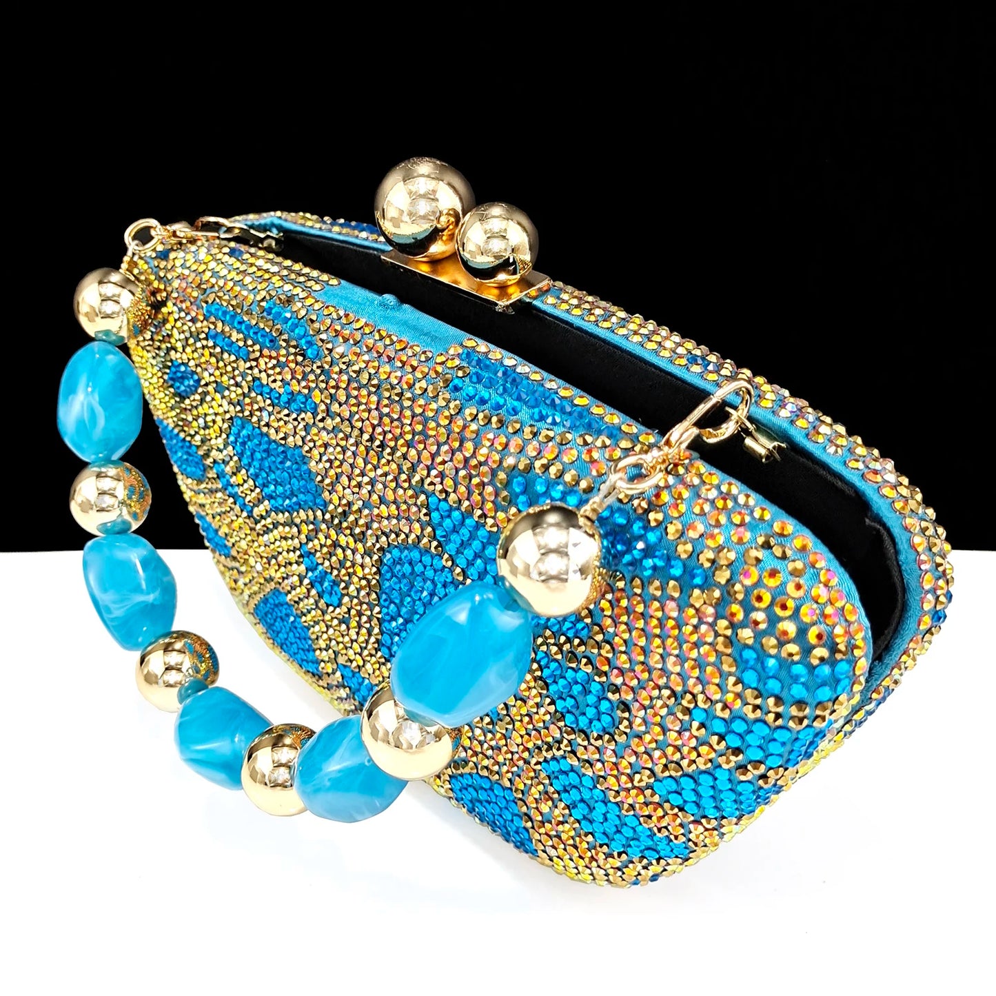 New Arrival Sky Blue Color Platform Design Party Wedding High Heel Peep Toe Lady Shoes and Bag Set and A Pair of Shoes