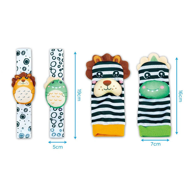 0-12 Months Baby Sock Rattles Cartoon Children Infant Wrist Strap Rattle Toys Baby Rattle Socks Wrist Baby Rattles Newborn Toy