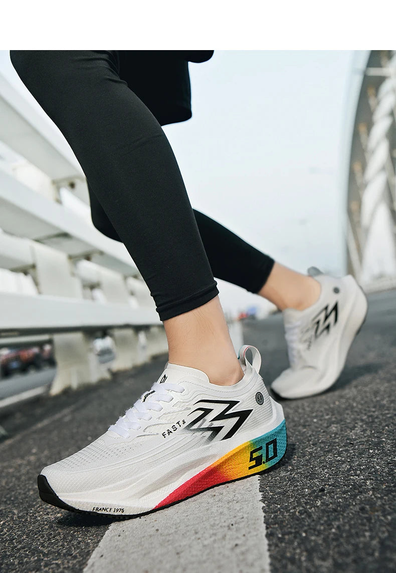 Men Running Shoes Carbon Plate Marathon Speciality Sports Breathable Lightweight Women's Comfortable Nonskid Leisure Sneakers