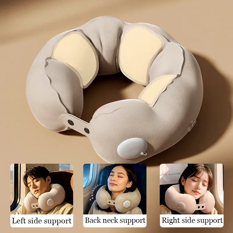 Travel Pillow Inflatable U-Shape Neck Pillow Portable Cervical Orthopedic Protection Airplane Neck Pillows Travel Essentials