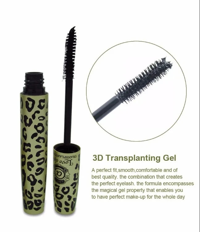 1 Set / 2 Pcs High Quality Love Alpha 3D Fiber Lashes Mascara Rimel Makeup Set Maquiagem Wild Leopard Waterproof Double Mascara