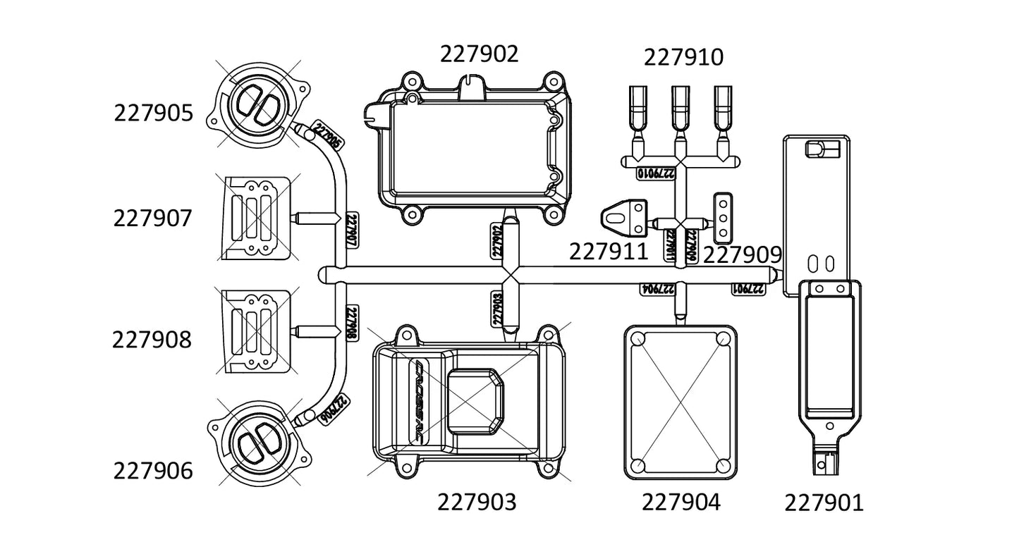 Spare Parts 002 for Crossrc EMOXL2 Big Mustang 1/8 Remote Control 6x6 Truck Body shell and Spare Parts CROSSRC EMO XL2 emo x4