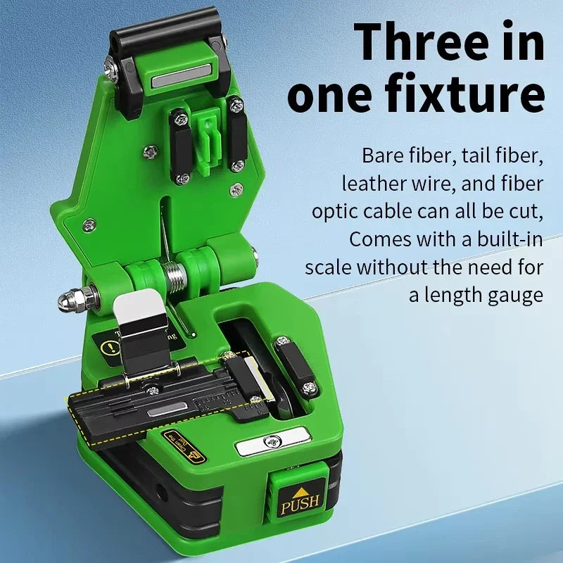AUA-6C Fiber Cleaver FTTH Cable Fiber Optic Cutting Knife Tools Cutter Three-in-one Clamp Slot 16 Surface Blade