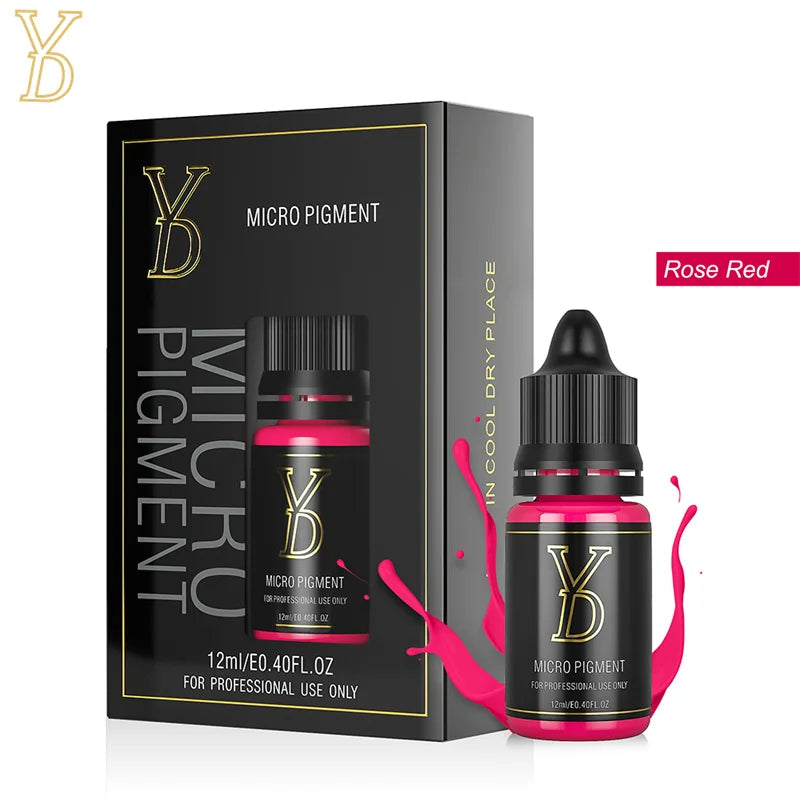 YDPMU 15 Colors Liquid Lip Pigment Tattoo Ink Professional Permanent Makeup Micropigmentation Beauty Lips Cosmetic Supply 12ML