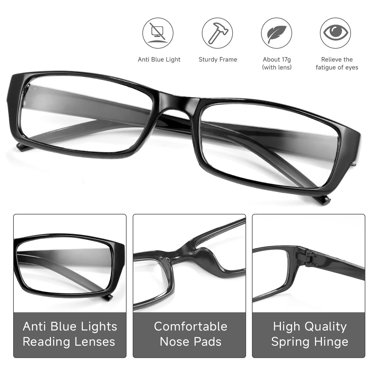 1/2/3/4/10/20pcs Autofocus Power Anti-Blue Light Reading Glasses Smart Blue Light Automatic Zoom Eyeglasses Eye Protection