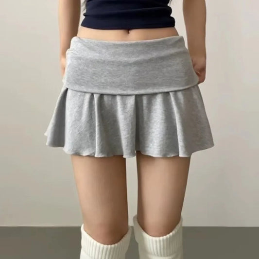 Waist-Flipping Ruched Skirts High Elasticity Prevent Exposure Women Short Dress High Waist Athletic Short Skirt For Golf Sports