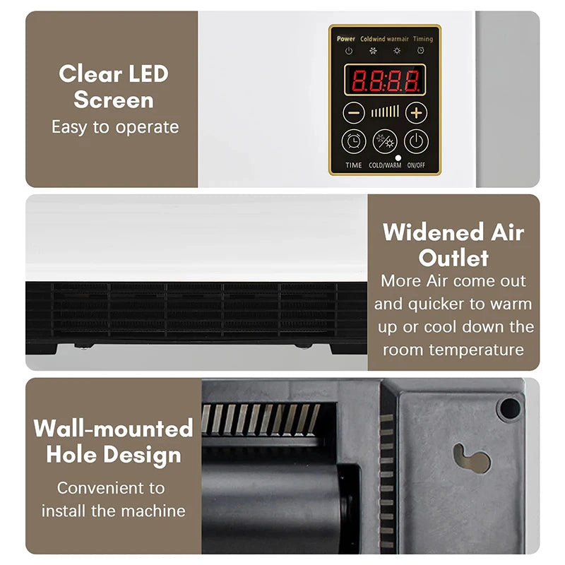 Wall-mounted Air Conditioner Fan and Heater RV Air Conditioner Fan Heater Combo Split Portable Ductless Air Conditioner