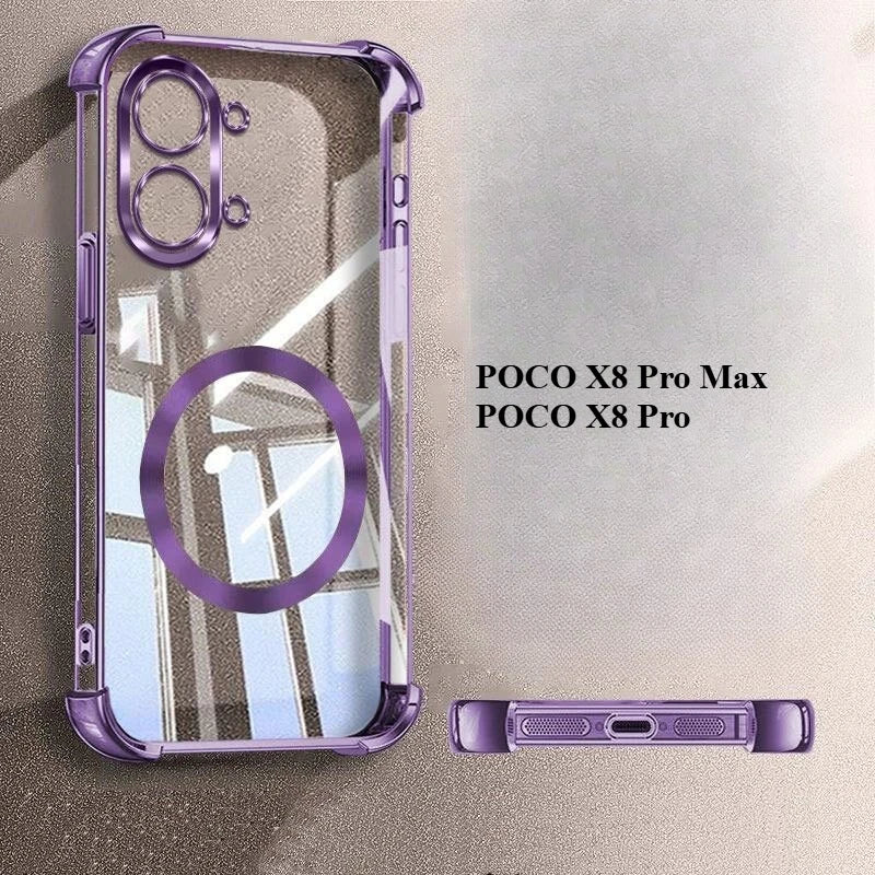 For POCO X8 Pro/X8 Pro Max Case Four-Corner Anti-Drop TPU CD Pattern Magnetic Ring Cover For Xiaomi Poco X8Pro Max Couple Funda