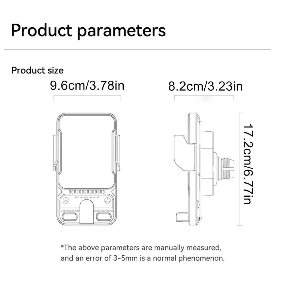 General Car Air Vent Electric Rotating Opening Closing Phone Holder 15W Wireless Charger Dualed Coil Smart Phones Fast Charging