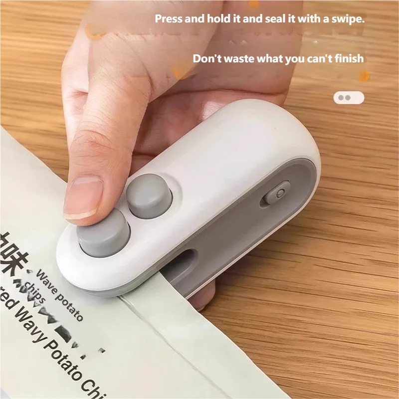 HOMEFISH Mini Handheld Food Heat Sealer, USB Rechargeable Heat Sealer, Storage Bag, Plastic Package, Food Sealer, Clip Bag
