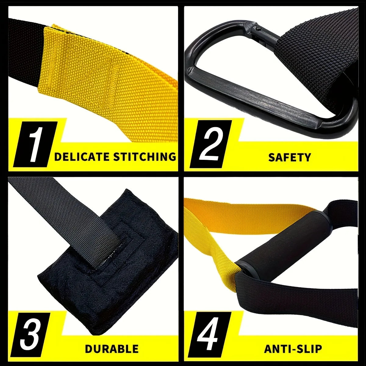 Adjustable Suspension Training Belt Bodyweight Resistance Training Straps for Yoga & Strength Workouts Home Exercise Supplies