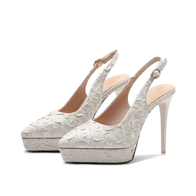 Women Baotou Platform Sandals Block High Heels Solid Shoes Sexy Party Stiletto Heel Women Dress Shoes Sandalias De Mujer 2024