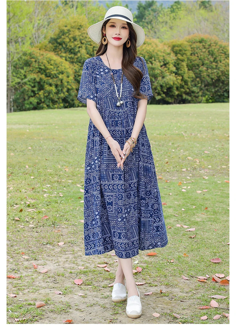 New Fashion Summer Dresses For Women 2025 Elegant Casual Short Sleeve Dress Soild Colour Women Clothing