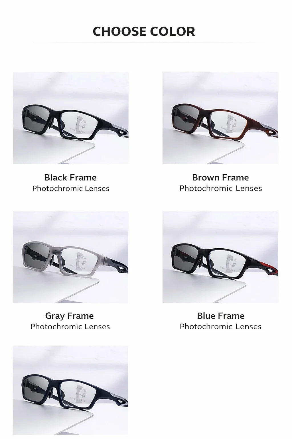 1pc Men TR90 Bifocal Anti Blue Light Reading Glasses Photochromic Presbyopic Sports Glasses for Outdoor Fishing Daily Use