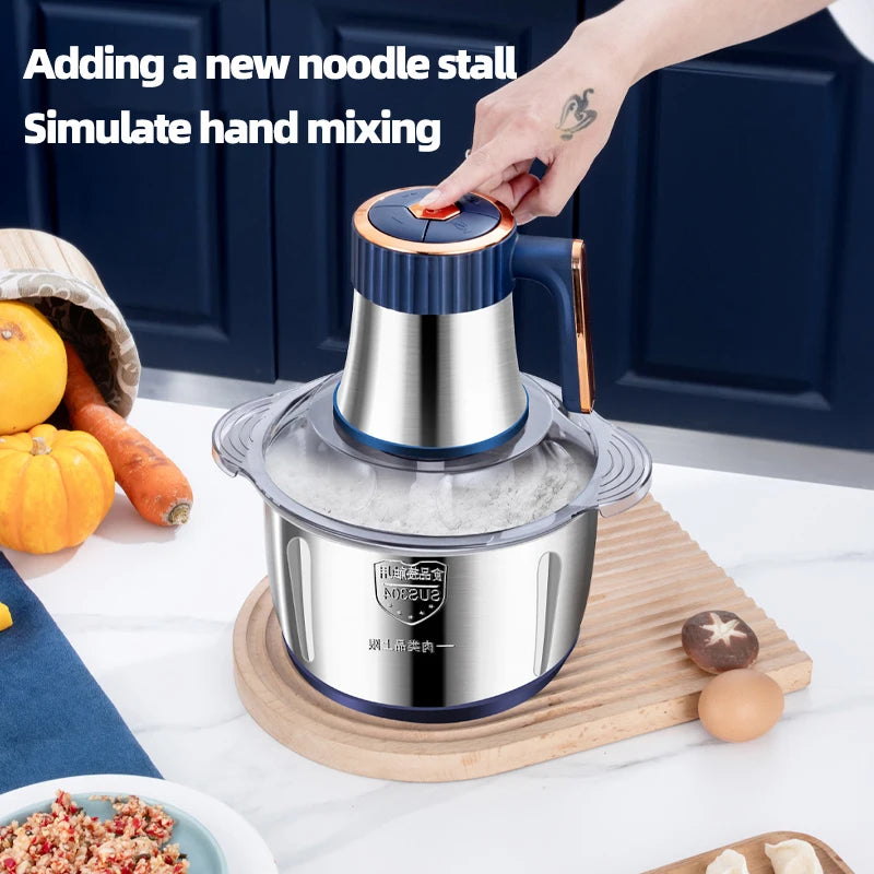 5L Home Electric Stainless Steel Meat Grinder 500W Powerful Vegetable Fruit Food Processor Chopper Slicer Food Grinder