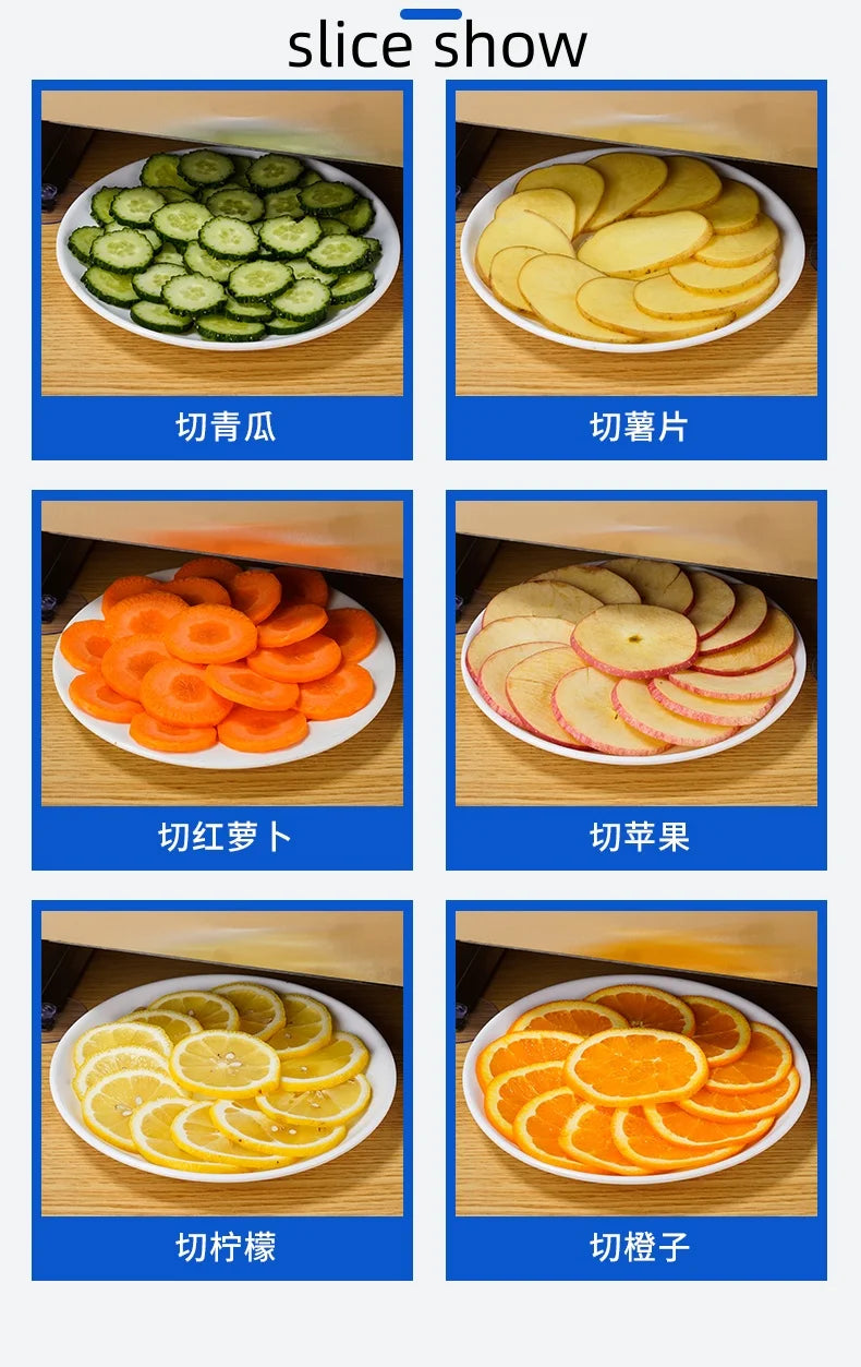 Electric Commercial Manual Slicer Cutting Fruit Machine Lemon Slicer Potato Carrot Ginger Slices Lotus Root Slices