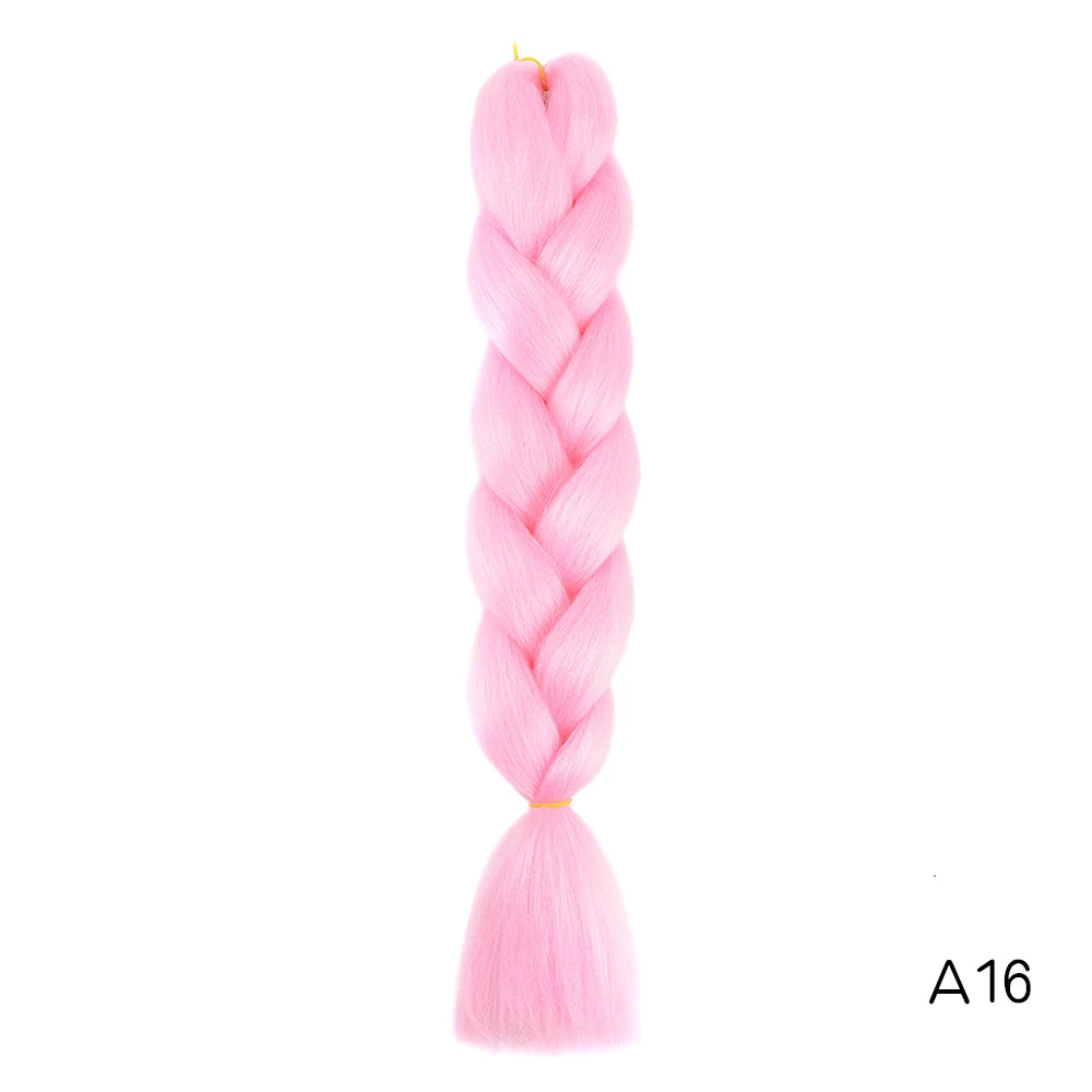 Synthetic 24Inch Long Jumbo Braids Extensions Yaki Straight Braiding Hair Afro Ombre Color Hair for Women